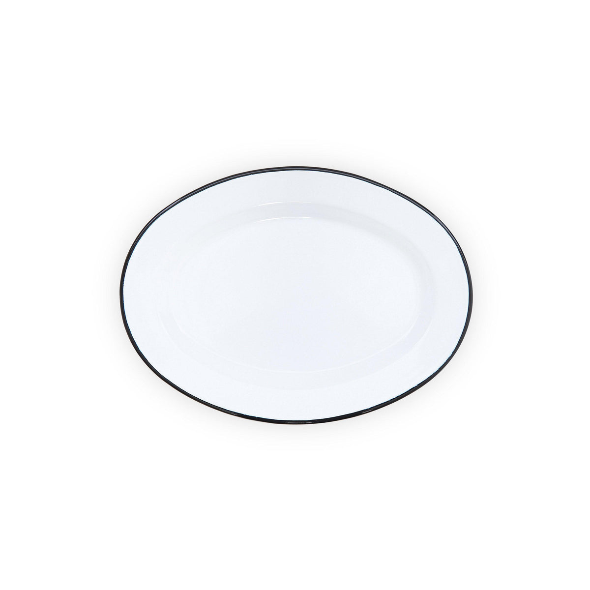 ecomposer-color-black rim, V94BLA-4 - Vintage Oval Plates, Set of 4, Black Rim