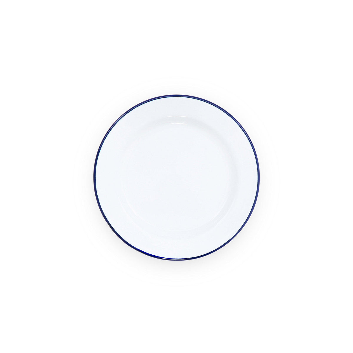 ecomposer-color-blue rim, V99BLU-4 - Vintage Flat Salad Plates, Set of 4, Blue Rim