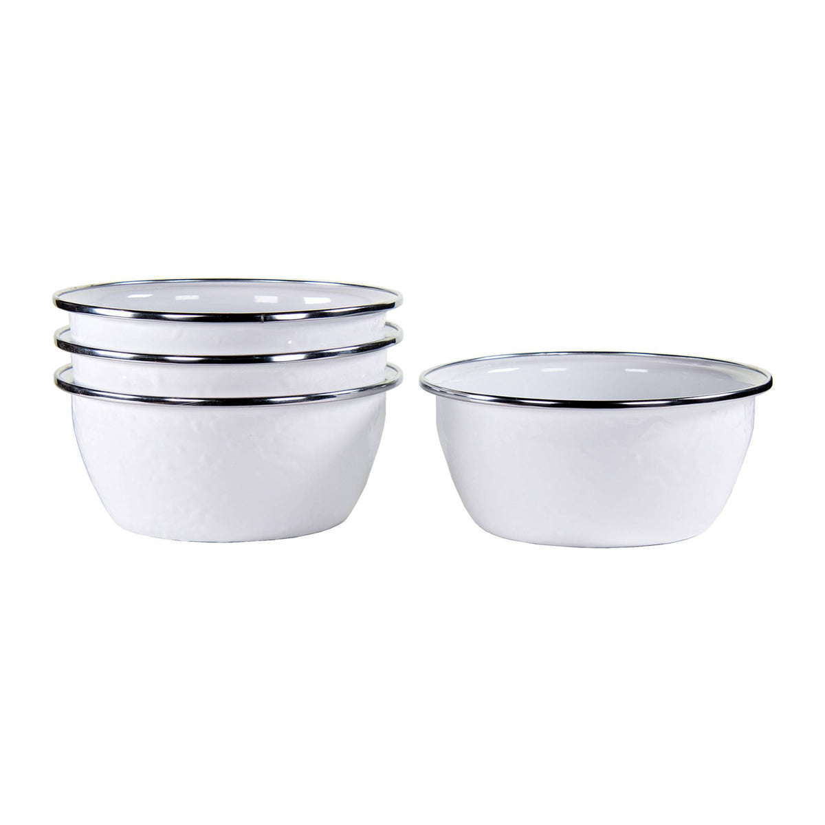 WW61S4 - Solid White Salad Bowls - Set of 4  2