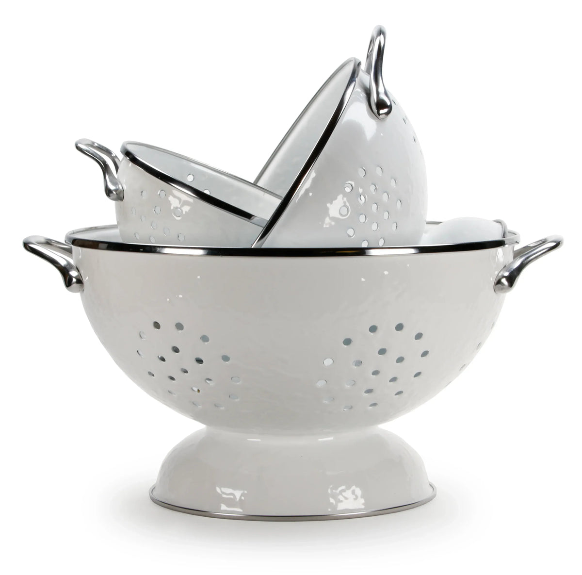 WWCOLS - Solid White Set of Colanders  1