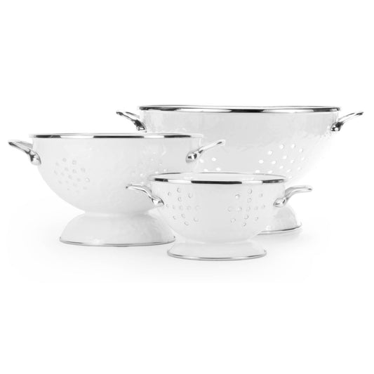 WWCOLS - Solid White Set of Colanders  2