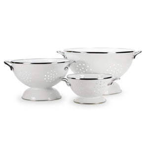 WWCOLS - Solid White Set of Colanders  3