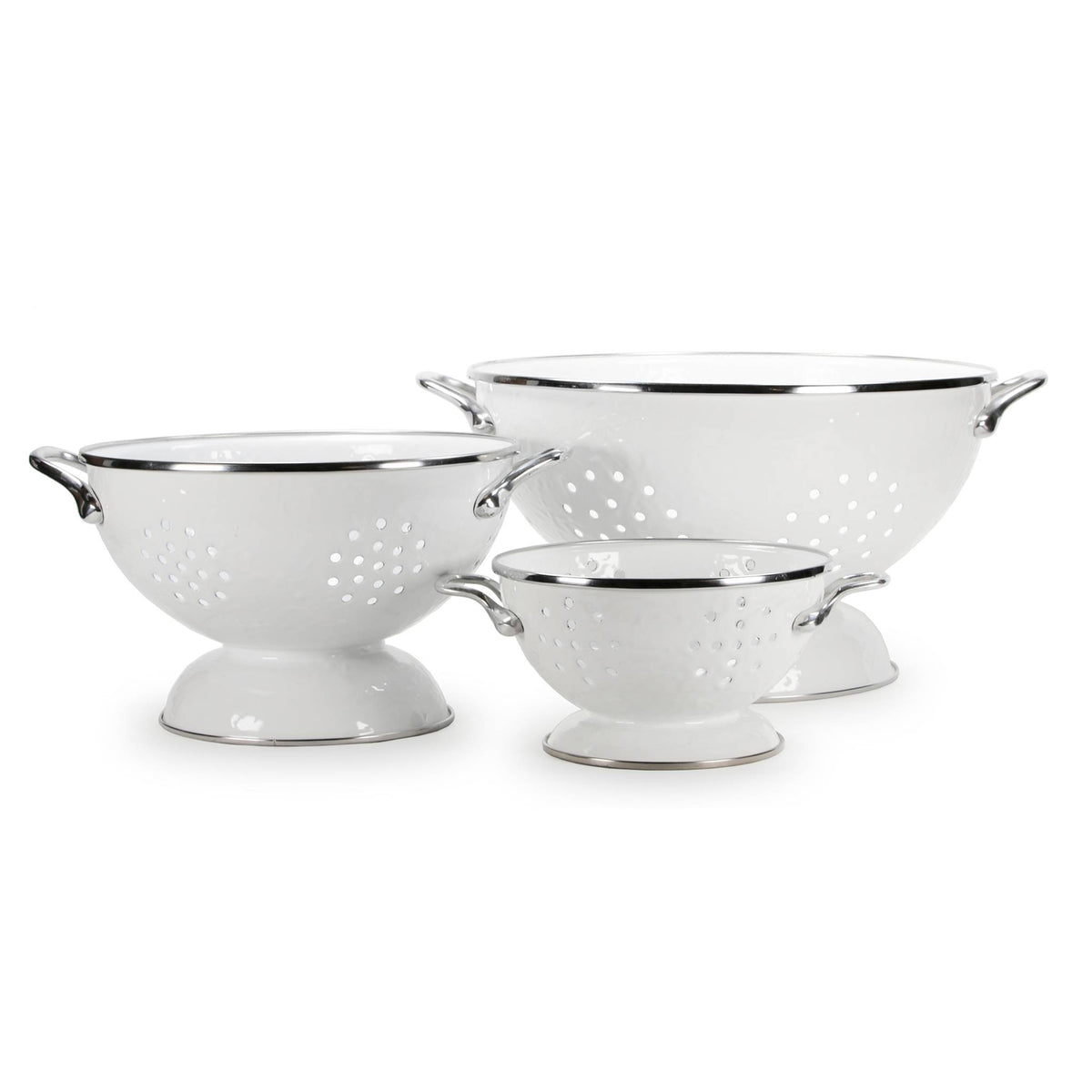 WWCOLS - Solid White Set of Colanders  3