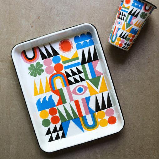 LG190-BRIGHT - Lisa Congdon x CCH Small Rectangle Tray, Bright Side - 2