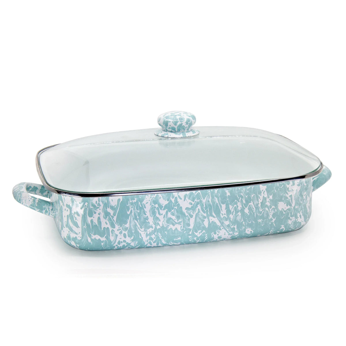GL15 - Sea Glass  Swirl Roasting Pan  1