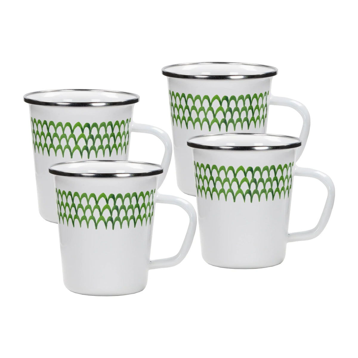 GS66S4 - Green Scallop 16 oz Latte Mugs - Set of 4  1