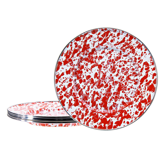 RD11S4 - Red Swirl Sandwich Plates - Set of 4  1