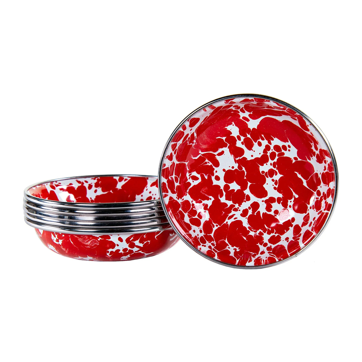 RD59S6 - Red Swirl Tasting Dishes - Set of 6  1