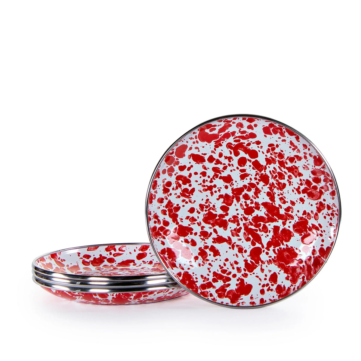 RD62S4 - Red Swirl Appetizer Plates - Set of 4  1