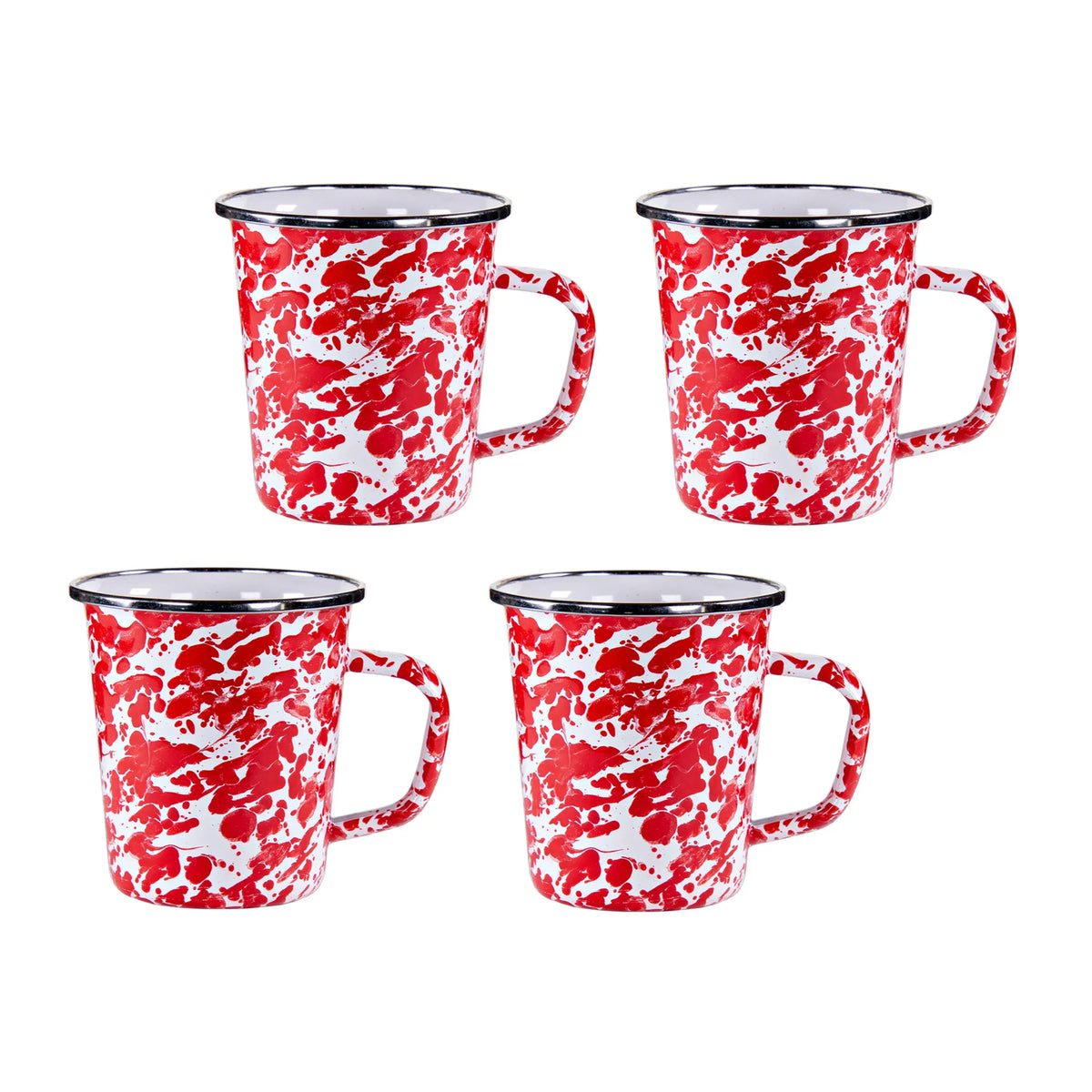 RD66S4 - Red  Swirl 16 oz Latte Mugs - Set of 4  1