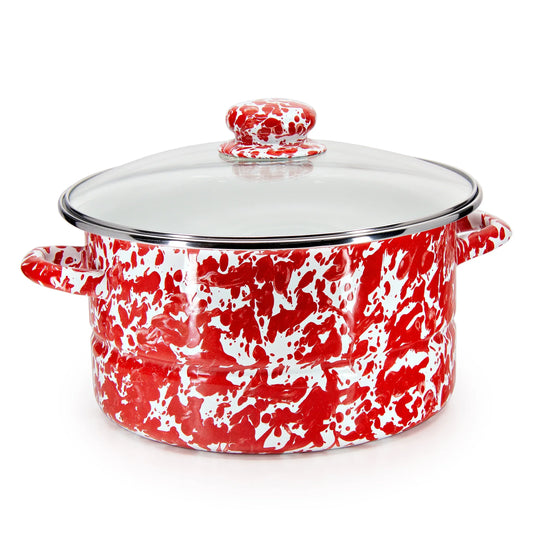RD72 - Red Swirl 6 qt Stock Pot  1