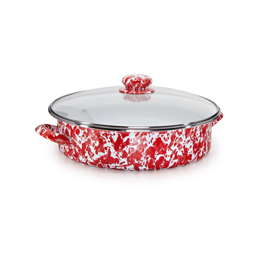 RD80 - Red Swirl Large Saute Pan  1