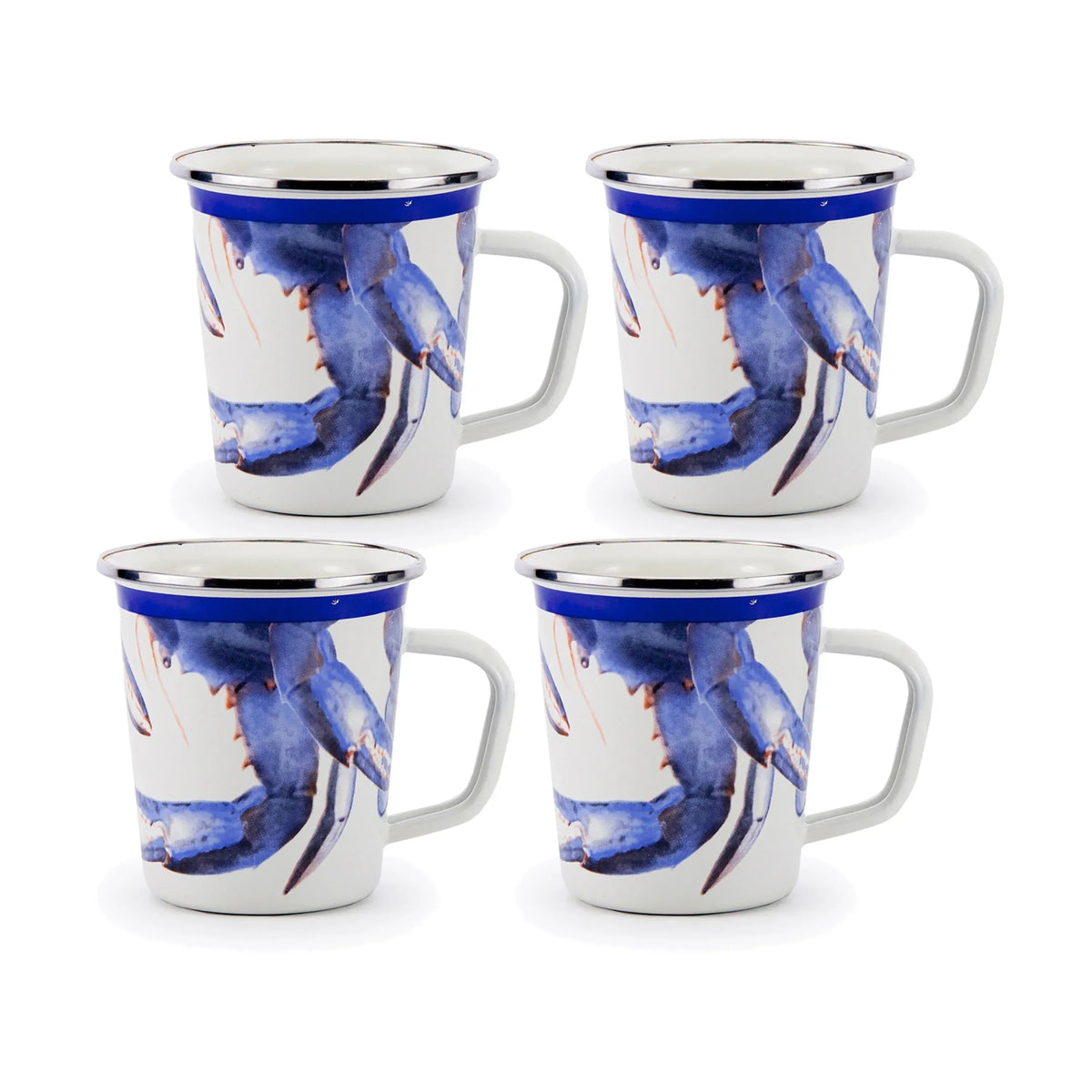 SE66S4 - Blue Crab 16 oz Latte Mugs - Set of 4  1