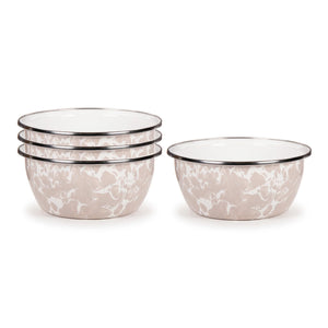 TP61S4 - Taupe Swirl Salad Bowls - Set of 4  1