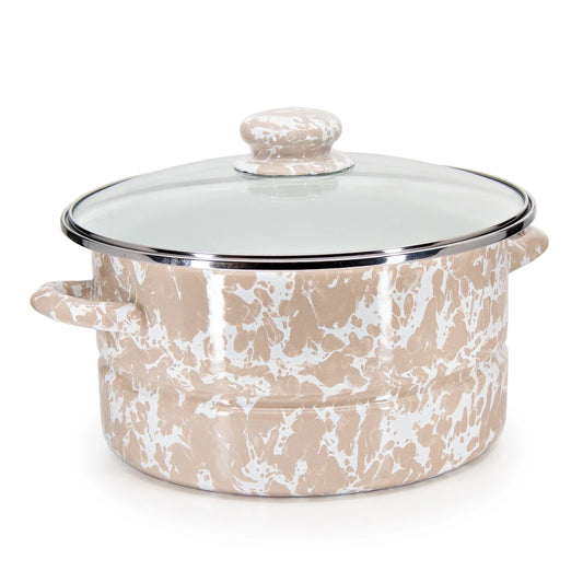 TP72 - Taupe Swirl 6 qt Stock Pot  1