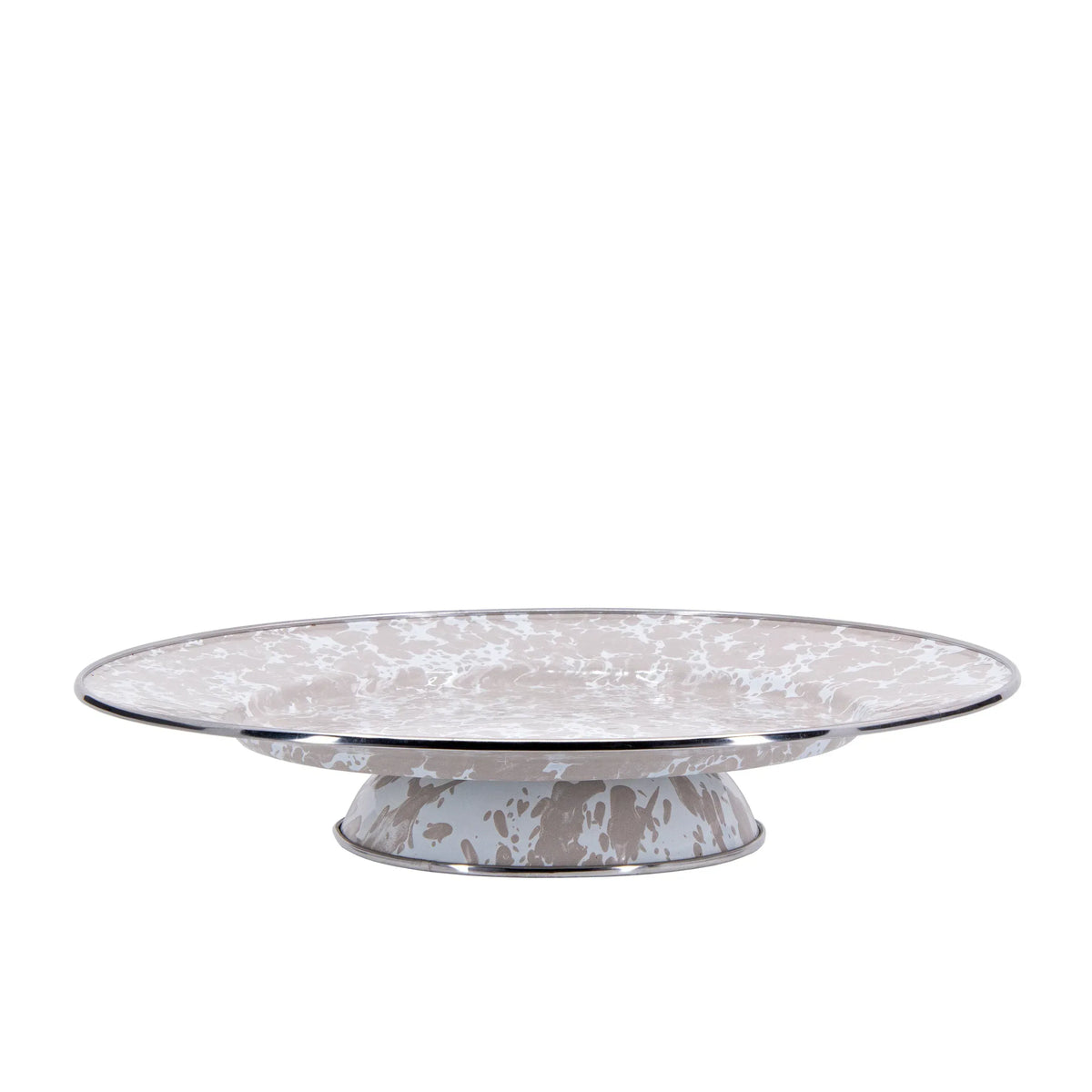TP76 - Taupe Swirl Cake Plate  1